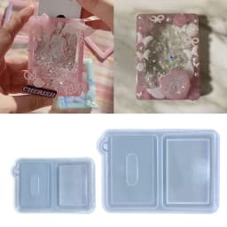 Photo Frame Resin Art Shaker Mold Creative Card Pendant Clear Quicksand Silicone Mold DIY Crafts Casting Epoxy Mold for Keychain