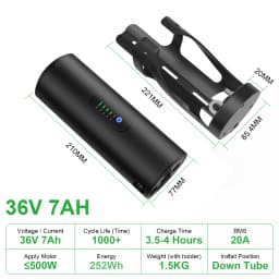 36v 10.5ah Bottle EBike Battery 48V 36V 7Ah 10.5Ah 9Ah Electric Bicycle18650 Batteries Pack for 250W 350W 500W Motor Kit