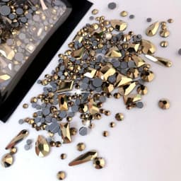 180pcs AB Flatback Glass Nail Art Rhinestones Multi-shape Mixed Diamond Gems Blue Purple Crystal Stones For DIY Nail Decoration