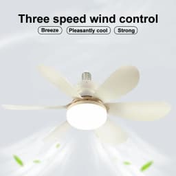 Home LED Ceiling Fan Light E26 E27 Base 3-colour Adjustable Wireless Remote Control 52CM Ceiling Fan Lamp for Bedroom Living
