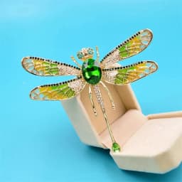 Large Size Luxury Crystal Dragonfly Brooch Colorful Rhinestone Insect Brooches Girls Cute Pins Personality Corsage Accessories