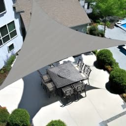 16' X 16' X 16' Sun Shade Sail Triangle Canopy, Permeable Shade Cloth Fabric Sunlight Block Patio Cover HDPE Deck Awning
