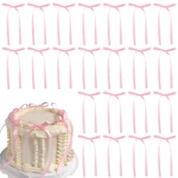10/20Pcs Pink Red Bow Cake Decorations Ribbons Cake Topper Kids Girls Birthday Party Supplies Christmas Wedding Cake DIY Decor