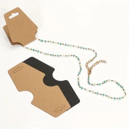 50pcs Foldable Blank Kraft Package Display Card for DIY Necklace Bracelet Earing Hairband Price Hang Tag Jewelry Making Supplies
