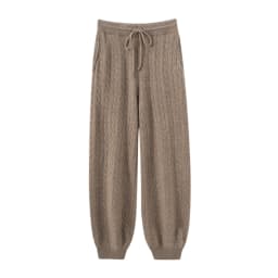 TLOML New Women's 100% Cashmere Knitted Cable Knit Bloomers Pants Autumn Winter Soft Warm Comfy Casual Trousers Cashmere Pants