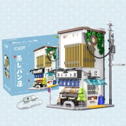 Steamed Bun Shop with LED House Modular Building Blocks Japanese City Street View Apartment Store Architecture Brick Model Kit Boys Toy Adults Kid DIY Gift 1108PCS