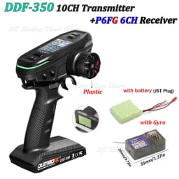 DUMBORC DDF-350 Transmitter 2.4G 10CH Digital Radio Remote Control with Gyro Receiver P6F for RC Car Boat Tank LCD FHSS System