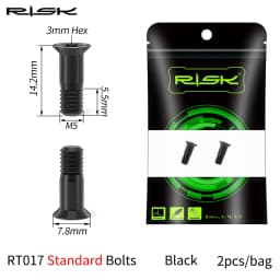 RISK 2pcs/bag Road Mountain Bike Bicycle M5*14.2mm Shift Rear Derailleur Pulley Jockey Wheel Fixing Bolts Screws Titanium Alloy