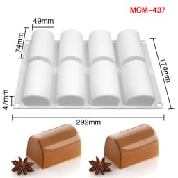 Oval Long Strip Mousse Cake Mold Silicone Pastry Mold For Sweets Cake Forms Tray DIY Homemade French Sweets Baking Mould