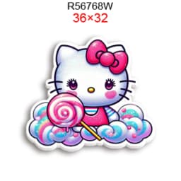 Hello Cat 10pcs/lot San Resin Planar Transparent Glitter Acrylic Flatback for Charms DIY Bow Craft Supplies Phone Case Decor