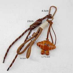 Korean Style Bread Bag Pendant Autumn-Winter Keychain Ornament Braided Rope Bag Pendant Alkali Water Bound Bread Multifunction