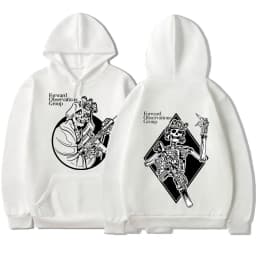 Forward Observations Group Hoodie Punk Skeleton Gothic Hoodies Men's Fashion Vintage Graphic Hooded Sweatshirt Streetwear
