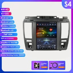 OSSURET 9.7inch 2 DIN Android 13 Car Radio for Nissan Tiida C11 2004-2013 Multimedia Stereo Vertical Screen Carplay