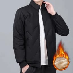 Men's Long Sleeve down Cotton Jacket Lamb Velvet Filled Windproof Warm Autumn Winter Workwear Casual Loose Fit Youth Style
