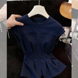 New Korean Splicing Short-sleeved T-shirt Summer Women's Fake Two-piece Waist-covering Belly Shoulder Coat Female Blouse Tops