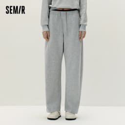 Semir Women Pants Panel Curved Barrel Leg Contrast Patchwork Loose Sport Style Casual Autumn Trousers Daily Wear 2026