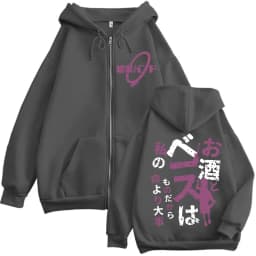 Anime BOCCHI THE ROCK Kikuri Hiroi Print Zipper Hoodies Harajuku Manga Style Zip Up Sweatshirts Unisex Fashion Vintage Pullovers