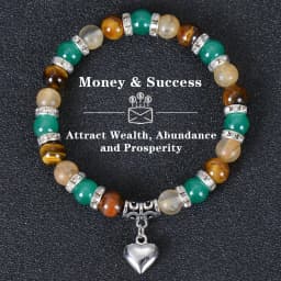 Natural Stone Bracelet Tiger Eye Stone Crystal Wealth Money Success Bracelet Men's and Women's Bracelets 호안석팔찌