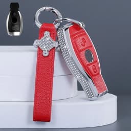 Diamond Leather Car Key Case Cover For Mercedes Benz A B C E S G Class W204 W205 W212 W213 W176 W177 GLC CLA AMG Accessorie