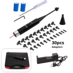 Bore Sight Kit 30Adpaters from .177 .22 to 12GA with Stable Centering Device Boresighter