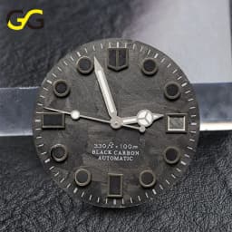 28.5mm Carbon Fiber Texture Watch Dial BGW9 C3 Hands Luminous Date Window Dial For NH34 NH35 2824 Movement Watch Accessories