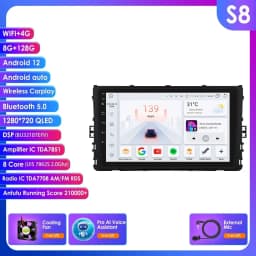 Carplay 4G 9" Car Radio Android for VW MQB Polo Plus T-Cross Zoals T-Kruis T-Roc Tharu Sagitar Multimedia Player GPS 2Din Stereo