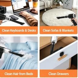 Handheld Car Vacuum Cleaner, Portable Cordless, Dual use of blowing and suctionMulti-Nozzles, for Car, Home, Pet, Office