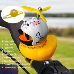 Bicycle Bell Yellow Duck Cartoon Little Yellow Ducks Helmet Head Light Shining Duck Bicycle Bells Handlebar Bicycle Accessories
