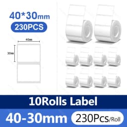 5/10 Rolls NiiMBOT White Thermal Sticker Label Self-adhesive Waterproof Labels Paper For Niimbot B1 B21 Mini Portable Printer