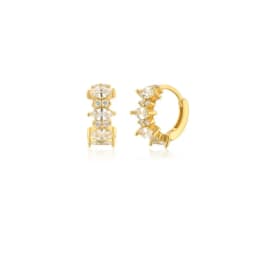 Gold Silver Color Simple Huggies Full Rainbow Zircon Hoops Earring for Women Fashion Drops Piercing Pendiente Ohrringe Jewelry