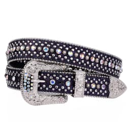 Punk rock ladies belt luxury Rhinestone shiny button PU decorated Y2K belt retro men's jeans belt
