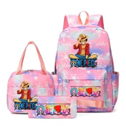One Piece Backpacks Women Men Capacity School Bag Rucksack Printe Backbag Travel Daypack Male Backpack Mochila 3pcs
