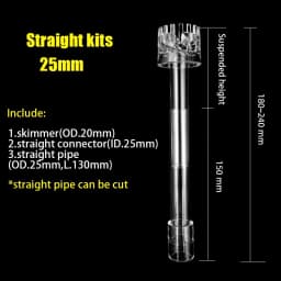 DIY Acrylic Aquarium Skimmer Lily Pipe Spin Surface Inflow Outflow Water Plant Tank Filter Cleaning Fish Tank Accessories