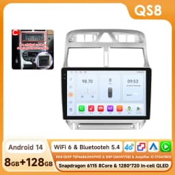 4G Carplay Android Auto Car radio stereo For Peugeot 307 307CC 307SW 2002-2013 Multimedia player GPS navi Audio 2din QLED Screen