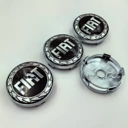4pcs 60mm fiat logo Car Wheel Center Cap Hub Covers Badge Styling Accessories Silver Or Black Compatible with FIAT
