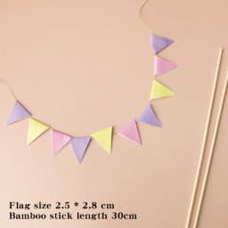 Mini Happy Birthday Banner Cake Topper Party Cake Decoration Supplies Handmade Bunting Garland Pennant Flags
