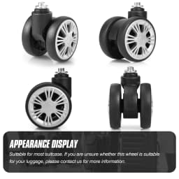 GUGULUZA 1/2Pcs STLN-5 Trolley Caster Luggage Replacement Wheels Travel Suitcase Wheel Double Row 360° Spinner Repairing Casters