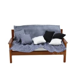 Doll house sofa furniture model simulation double leather sofa Miniature Furniture Armchair Sofa Footstool Doll Decor Toy