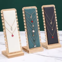 1PC, Bamboo Vertical Jewelry Necklace Display Stand, Suitable for Jewelry Display Sales and Family Necklace Display.
