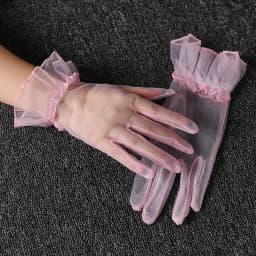 Sexy Thin Transparent Solid Short Fingerless Gloves Soft Breathable Net Yarn Mesh Women Performance Party Etiquette Elasticity
