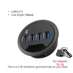 USB HUB Mount In Desk HUBs USB 3.0/2.0 HUB With SD/TF Card Reader External Stereo Sound Type C Port For PC/Tablet USB Splitter