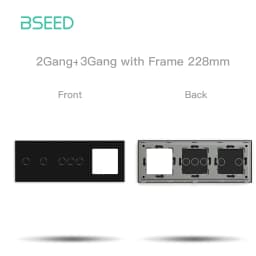 BSEED EU Standard Touch Light Switch Panel With Wall Socket Frames 228mm Metal Base Included Glass Frame Without Switch Part