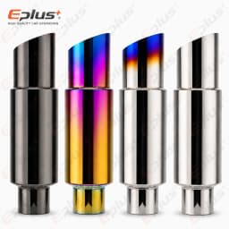 EPLUS Universal Car&Motorcycle Stainless Steel Exhaust Muffler Slant Cut Tip Car Exhaust Resonator 51/57/63mm Inlet