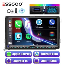 9" Android 14 Carplay Car Stereo Radio for VW Golf 5 6 Polo Passat Touran Tiguan Sharan Caddy GPS SAT NAV FM RDS BT USB AI Voice
