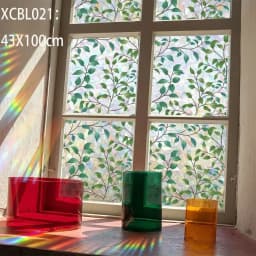 3D Stained Glass Window Film Removable Self Adhesive Glass Sticker Static Cling Vinyl Window Paper For Bathroom Home Decorative