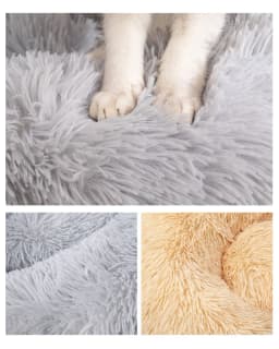 Washable Soft Long Plush Dog Bed with Zipper Cat Bed Small Medium Large Dog Round Thickened Kennel Cat Bed Blanket Couch for Dog