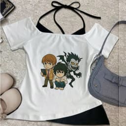Death Note crop top female graphic goth party korean fashion anime t-shirt harajuku party gothic jojifuku