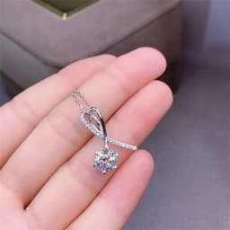Big Bling Water Drop Pendant Real 925 Sterling Silver Long Chain Necklace for Women Fashion Jewelry Cute Statement Necklace