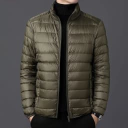 Autumn Winter Lightweight down Cotton Jacket Men's Short Collar Hooded Medium Lightweight Thin Outerwear Discontinued Size