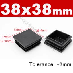 Black Square Pipe Tube Cap Plastic Tubing End Cover Glide Insert Blanking End Plugs Bung 10/13/15/16/18/19/20//22/23/25/28-200mm